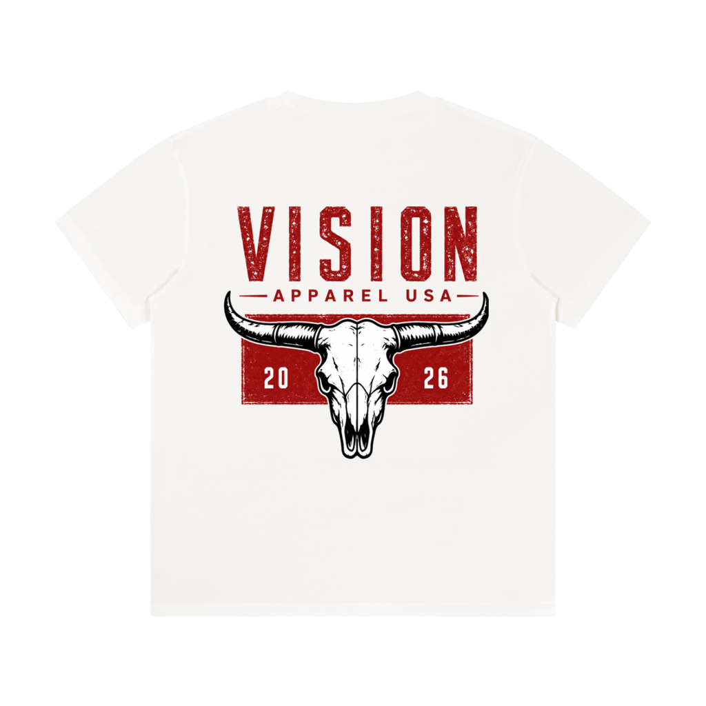 Vision Bull Skull Graphic Tee