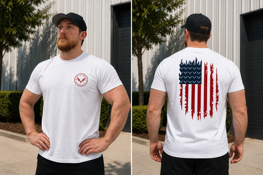 Vision classic flag crew tee